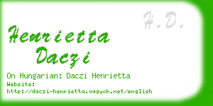 henrietta daczi business card